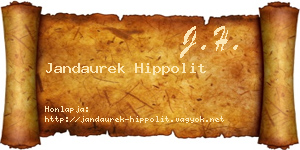 Jandaurek Hippolit névjegykártya